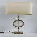 Canosa agate decor table lamp with metal pedestal